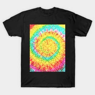 Tie Dye Floral Pattern T-Shirt